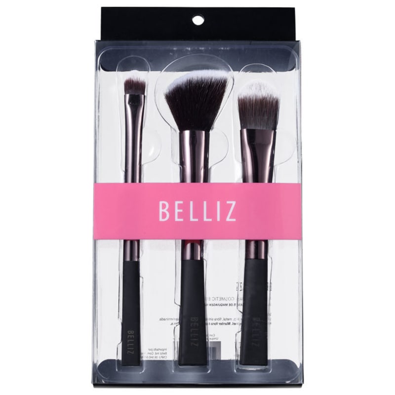 Kit de Pincéis Belliz Unique Preto e Cobre (3 produtos)