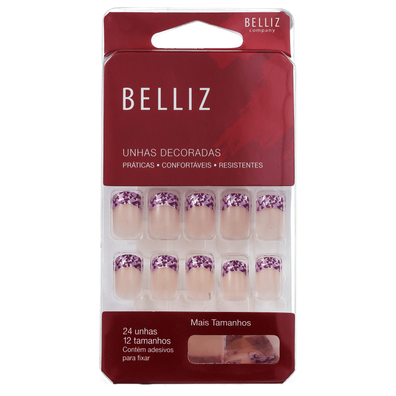 Belliz Decoradas 02 - Unhas Postiças (24 unidades)