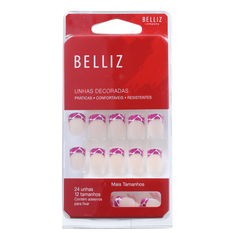 Belliz Decoradas 03 - Unhas Postiças (24 unidades)