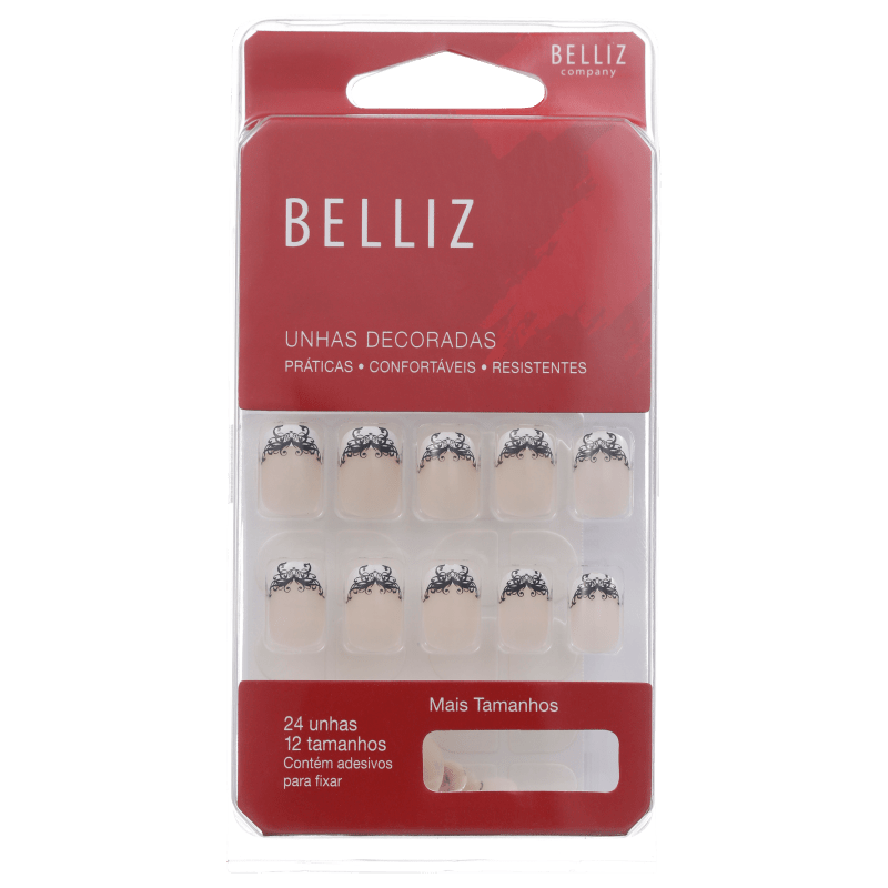 Belliz Decoradas 05 - Unhas Postiças (24 unidades)