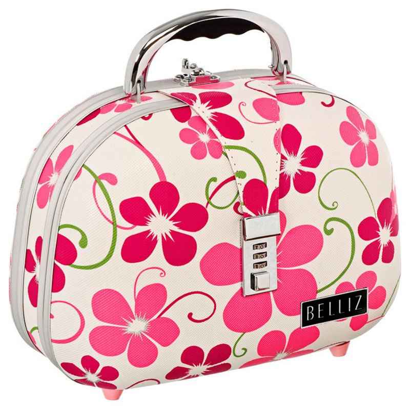 Belliz Eva Média Teen - Maleta Estampa Flores Rosa