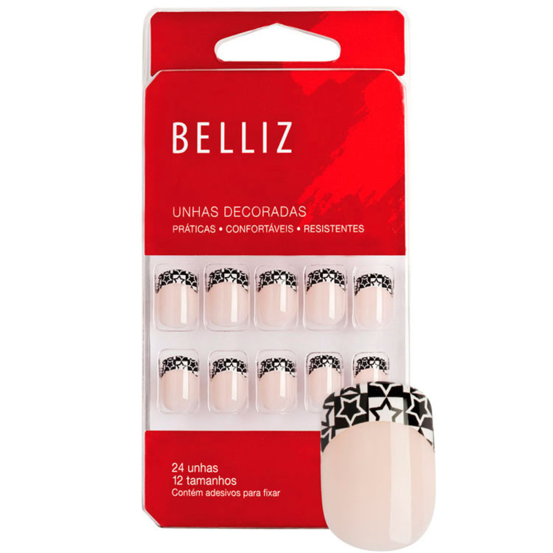 Belliz Decoradas 04 - Unhas Postiças (24 unidades)