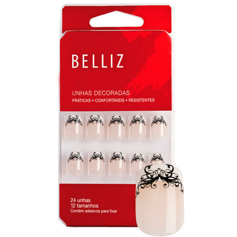Belliz Decoradas 05 - Unhas Postiças (24 unidades)
