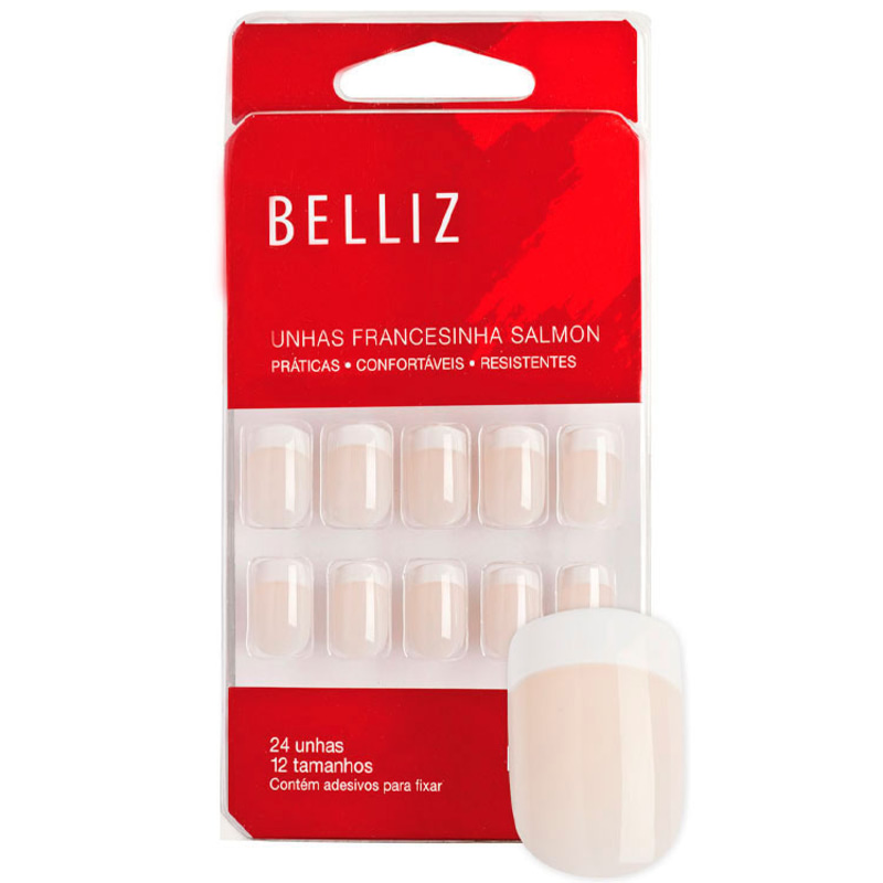 Belliz Francesinha Salmon - Unhas Postiças (24 unidades)