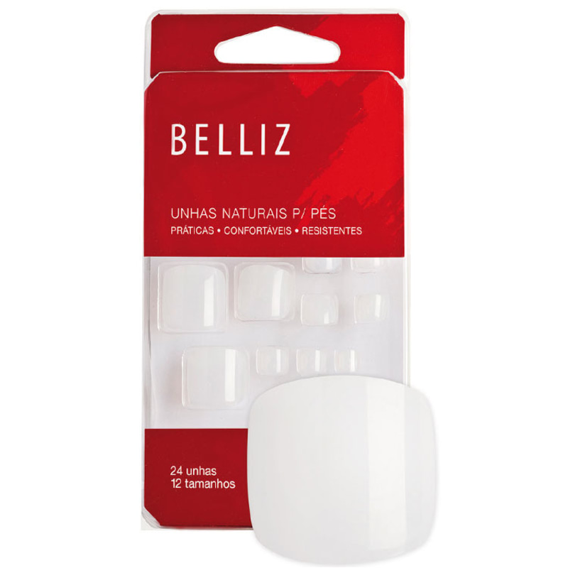 Belliz Naturais para os Pés - Unhas Postiças (24 unidades)
