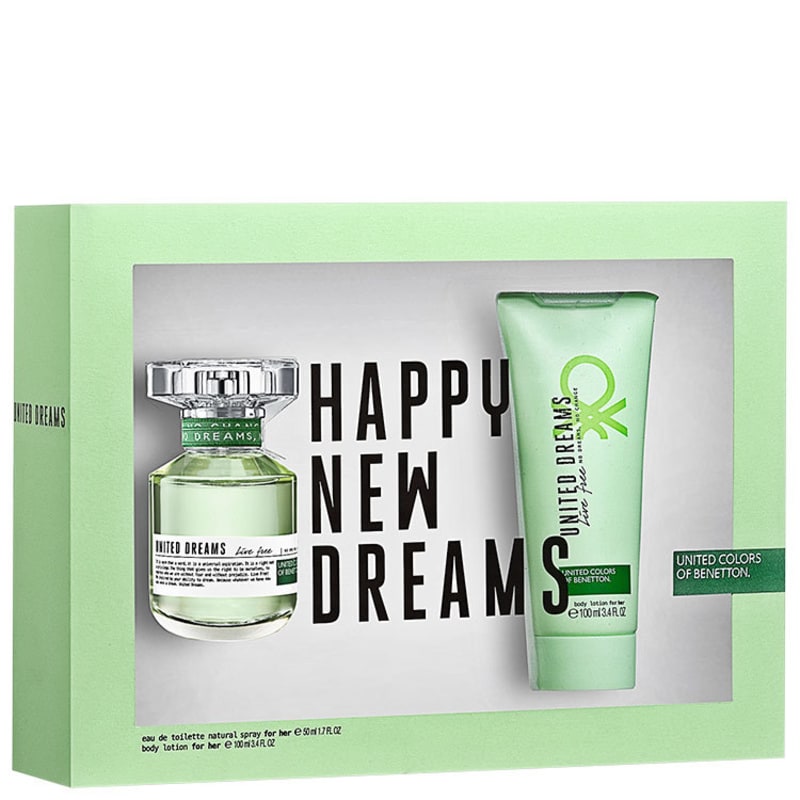 Conjunto United Dreams Live Free Benetton Feminino - Eau de Toilette 80ml + Loção Corporal 100ml