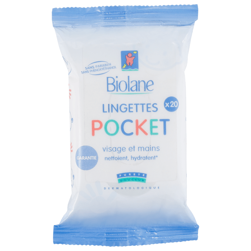 Biolane Lingettes Visage Et Mains Pocket - Lenços de Limpeza 20Un.