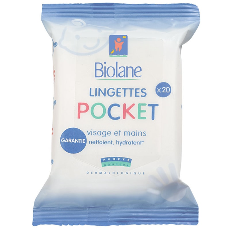 Biolane Lingettes Visage Et Mains Pocket - Lenços de Limpeza 20Un.