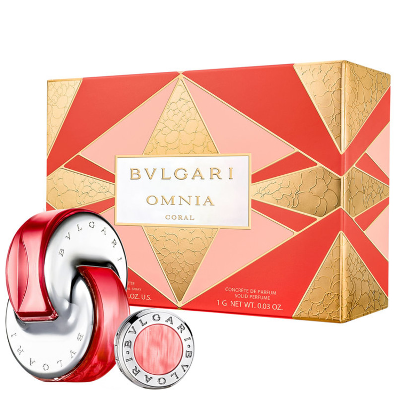 Conjunto Omnia Coral Bvlgari Feminino - Eau de Toilette 65ml + Perfume Sólido 1g