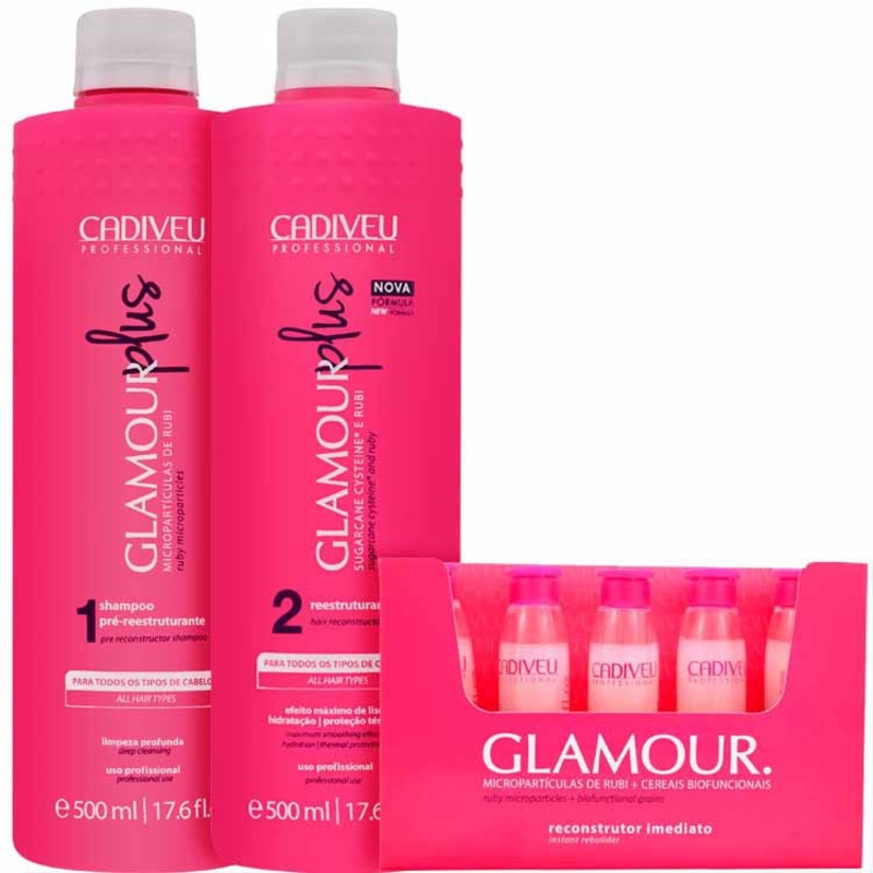 Cadiveu Professional Escova Glamour Plus Kit (3 Produtos)