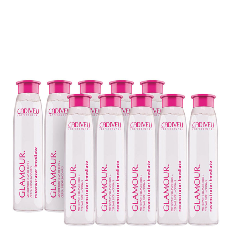 Cadiveu Professional Glamour Rubi Nutritivo Reconstrutor Imediato - Ampola de Tratamento 10x15ml