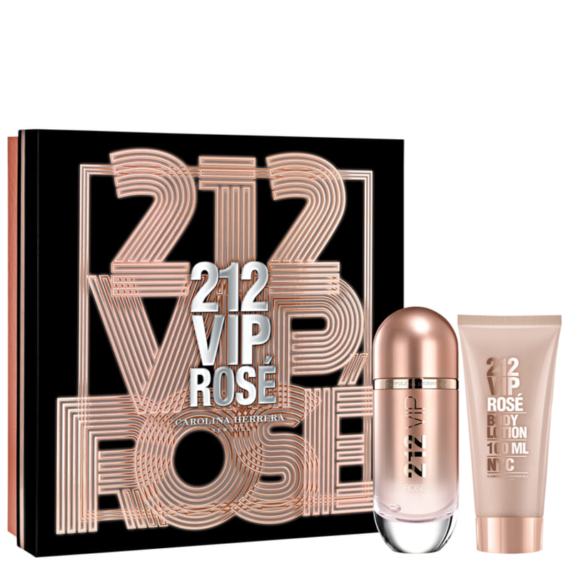 Conjunto Carolina Herrera 212 VIP Rosé Feminino - Eau de Parfum 80ml + Loção Corporal 100ml