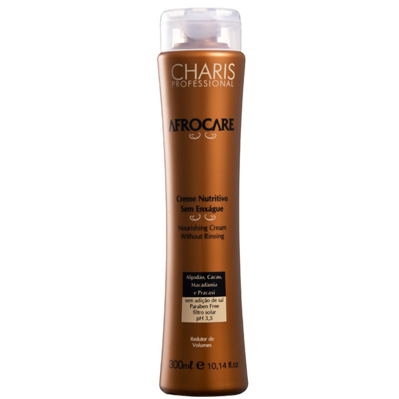 Charis Afrocare Creme Nutritivo Sem Enxague - Leave-In Modelador de Cachos 300ml