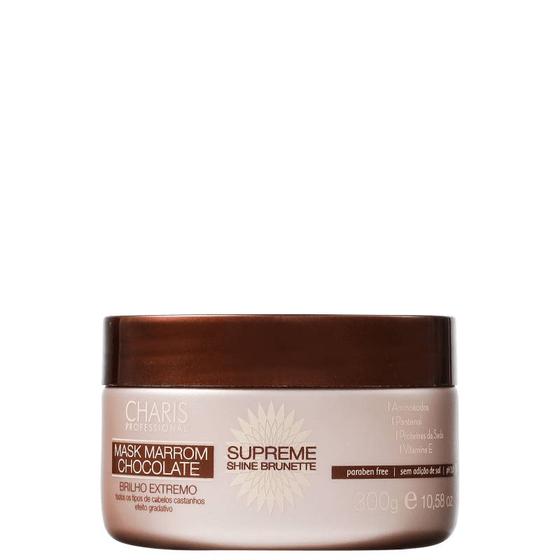 Charis Supreme Shine Brunette Mask Marrom Chocolate - Máscara de Tratamento 300g