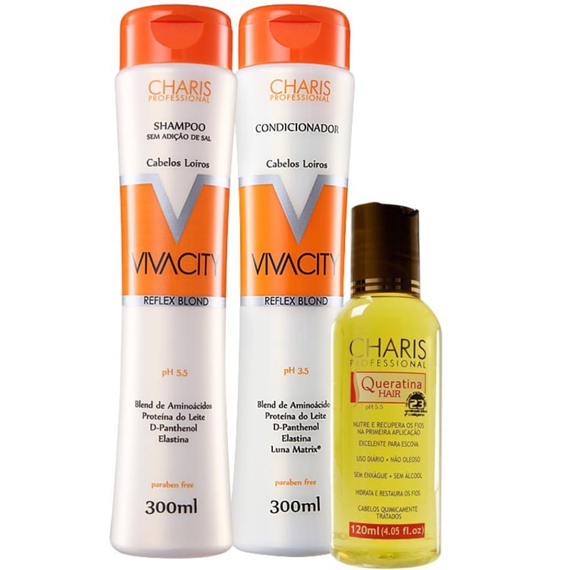 Charis Vivacity Queratina Hair Kit (3 Produtos)