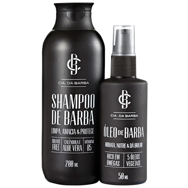 Kit Barba Cia da Barba - Shampoo 200ml + Óleo 50ml