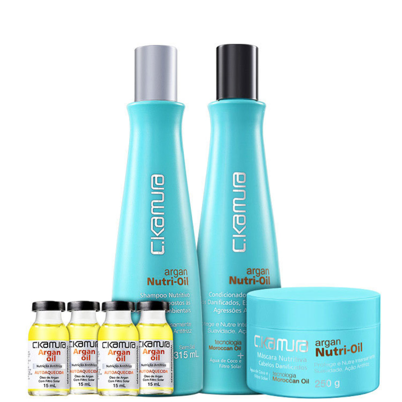C.Kamura Argan Nutri-Oil Nutrição Antifrizz Kit (4 Produtos)