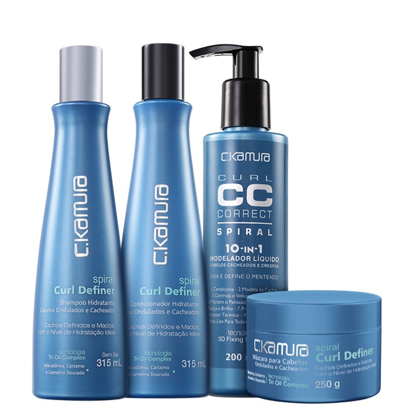 C.Kamura Spiral Curl Definer CC Correct Kit (4 Produtos)