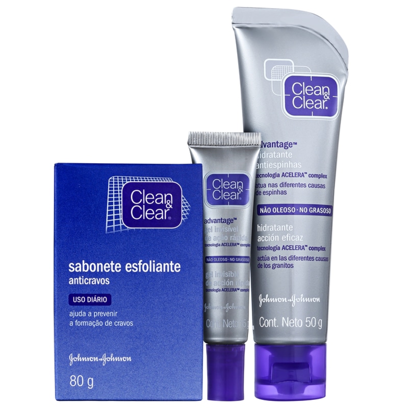 Clean & Clear Rosto Sem Espinhas Kit (3 Produtos)