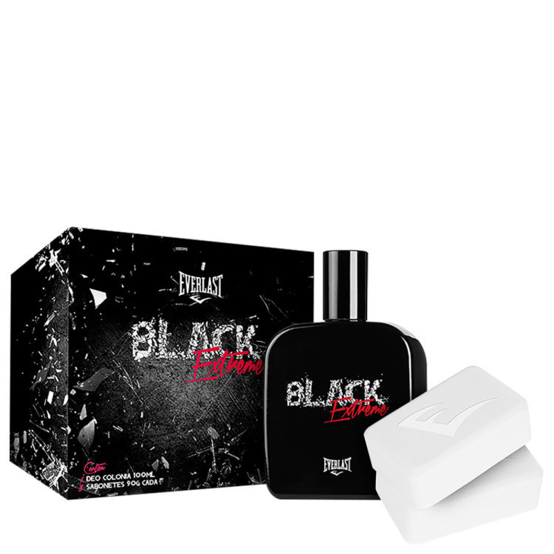 Conjunto Black Extreme Everlast Masculino - Deo Colônia 100ml + Sabonetes 90g