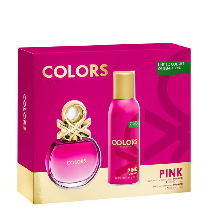 Conjunto Colors Pink Benetton Feminino - Eau de Toilette 80ml + Desodorante 150ml