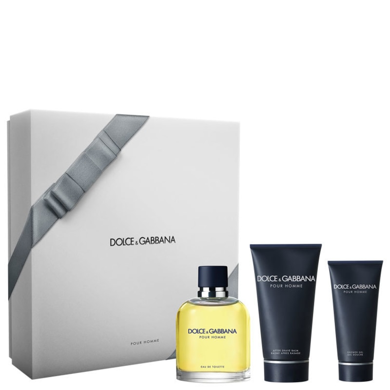 Conjunto Dolce & Gabbana Pour Homme Masculino - Eau de Toilette 125ml + Pós-Barba 100ml + Gel de Banho 50ml