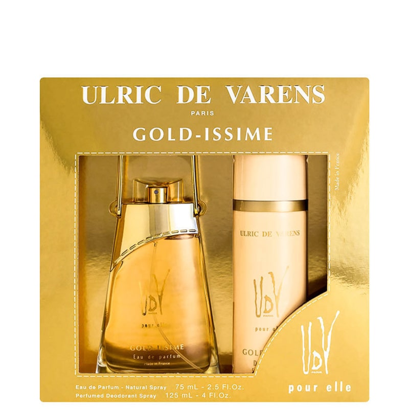 Conjunto Gold-Issime Ulric de Varens Pour Elle Feminino - Eau de Parfum 75ml + Desodorante 125ml