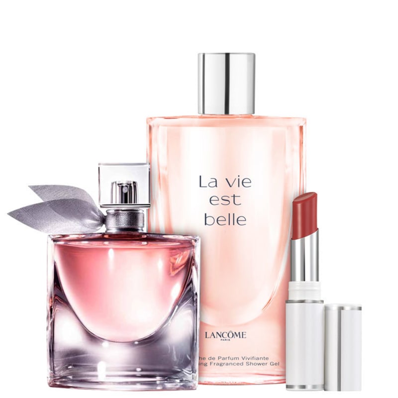 Conjunto La Vie Est Belle Lancôme Feminino - Eau de Parfum 30ml + Gel de Banho 200ml + Batom 2,9g