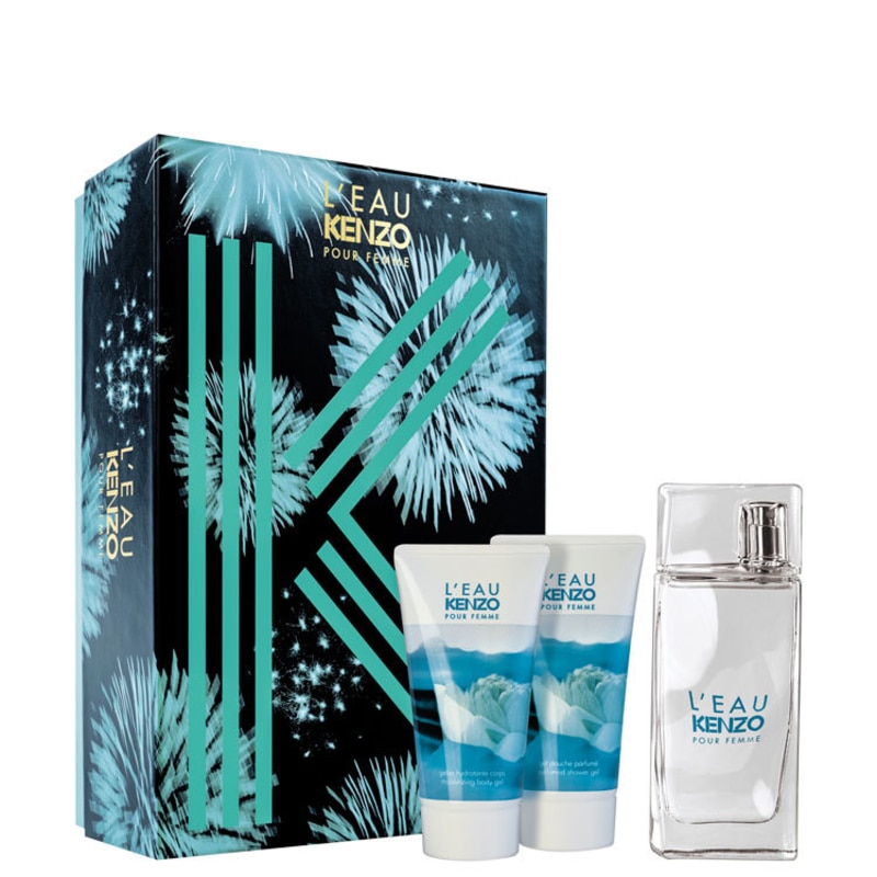 Conjunto L’Eau Kenzo Pour Femme Feminino - Eau de Toilette 50ml + Body Milk 50ml + Shower Gel 50ml
