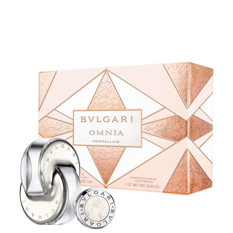 Conjunto Omnia Crystalline Bvlgari Feminino - Eau de Toilette 65ml + Perfume Sólido 1g