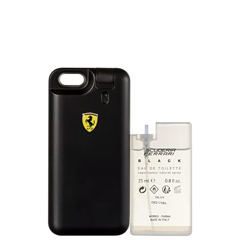 Conjunto Scuderia Ferrari Black Ferrari Masculino - Capa Para iPhone Eau de Toilette 25ml + Refil Eau de Toilette 25ml