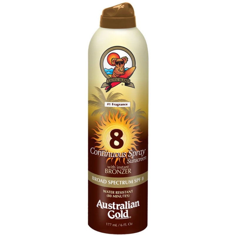 Australian Gold Continuous Spray Sunscreen With Instant Bronzer Spf 8 - Protetor Solar 177ml