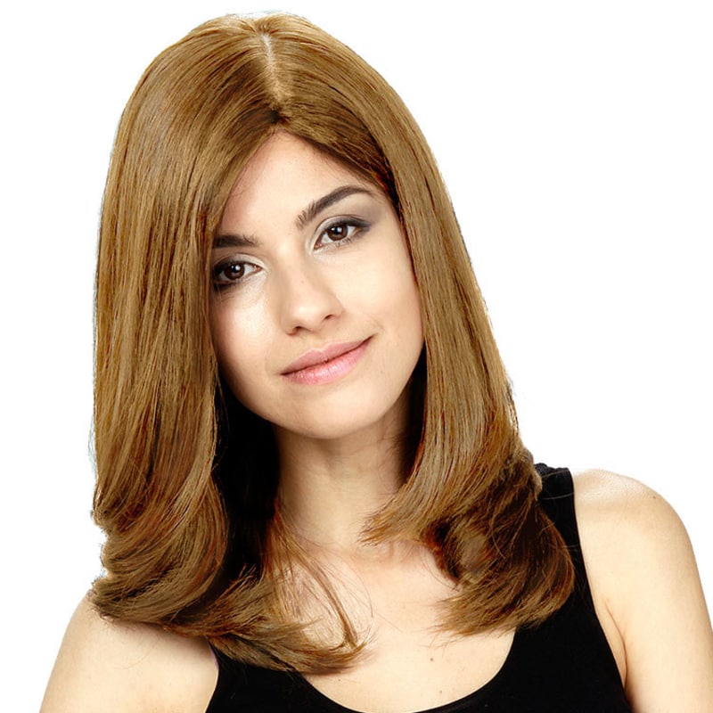 Crown Wigs Diana Cor Castanho Claro/ Louro Médio - Peruca 45cm