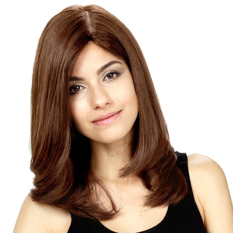 Crown Wigs Diana Cor Castanho Médio/ Claro/ Louro Escuro - Peruca 45cm