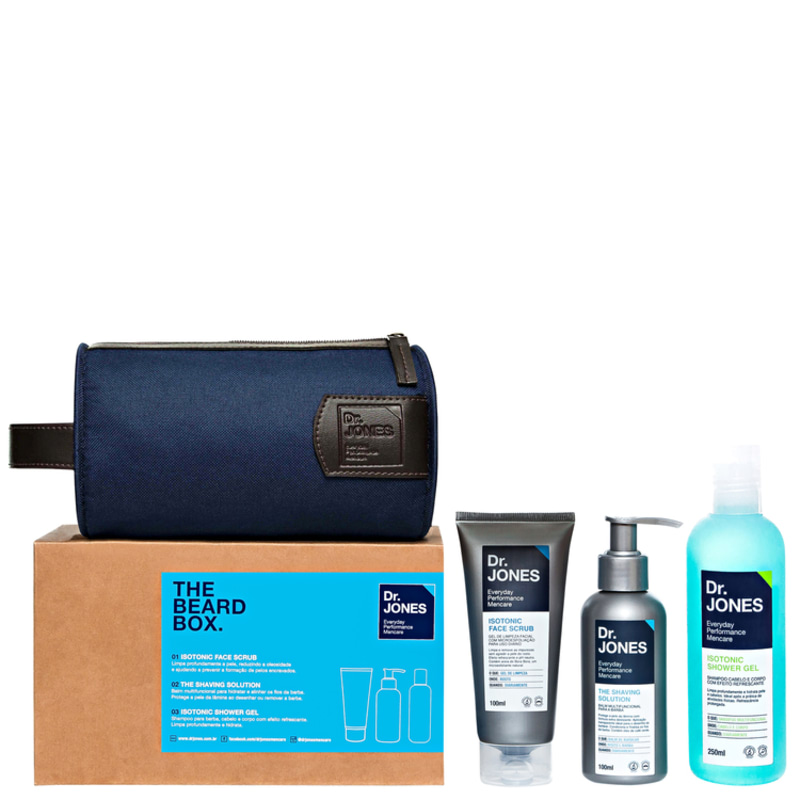 Kit Dr. Jones The Beard Box (3 produtos + Nécessaire)