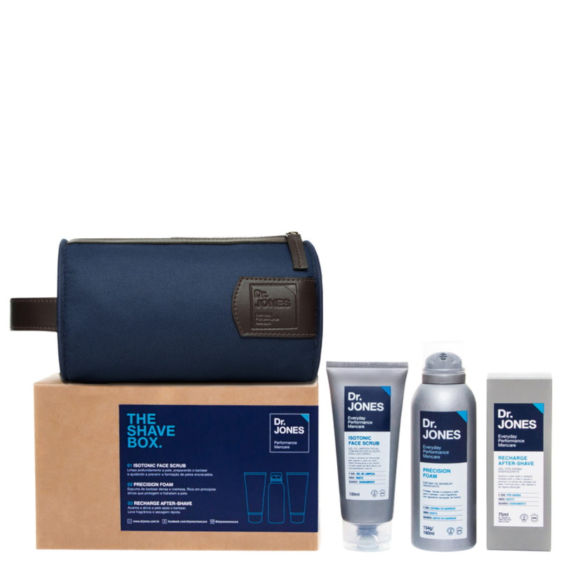 Kit Barba Dr. Jones The Shave Box (3 produtos + Nécessaire)