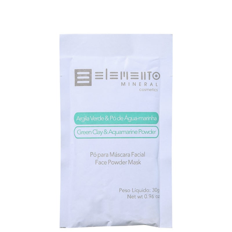 Elemento Mineral Argila Verde & Pó de Água-marinha - Máscara Facial 30g