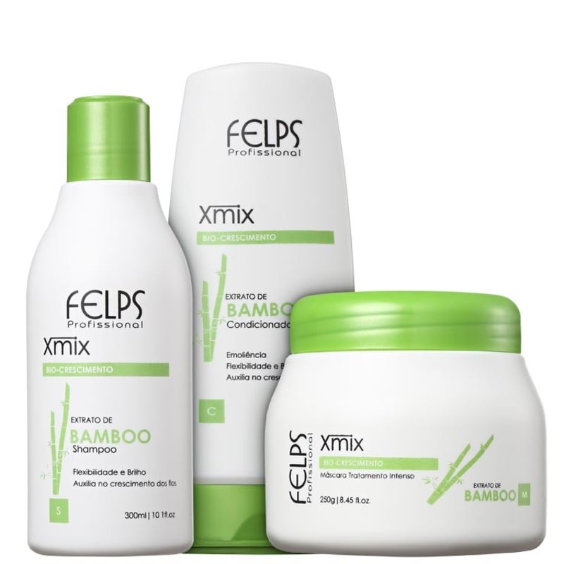 Felps Profissional XMix Bio-Crescimento Extrato de Bamboo Triplo Kit (3 produtos)
