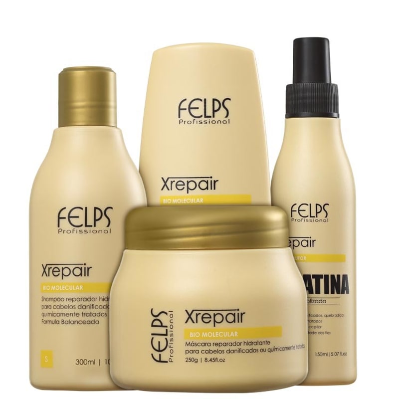 Felps Profissional XRepair Bio Molecular Reconstrutor Keratina Kit (4 Produtos)