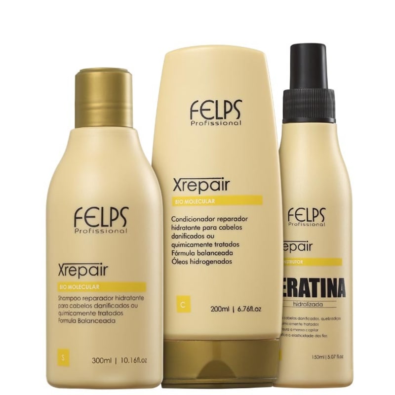 Felps Profissional XRepair Bio Molecular Reconstrutor Trio Kit (3 Produtos)