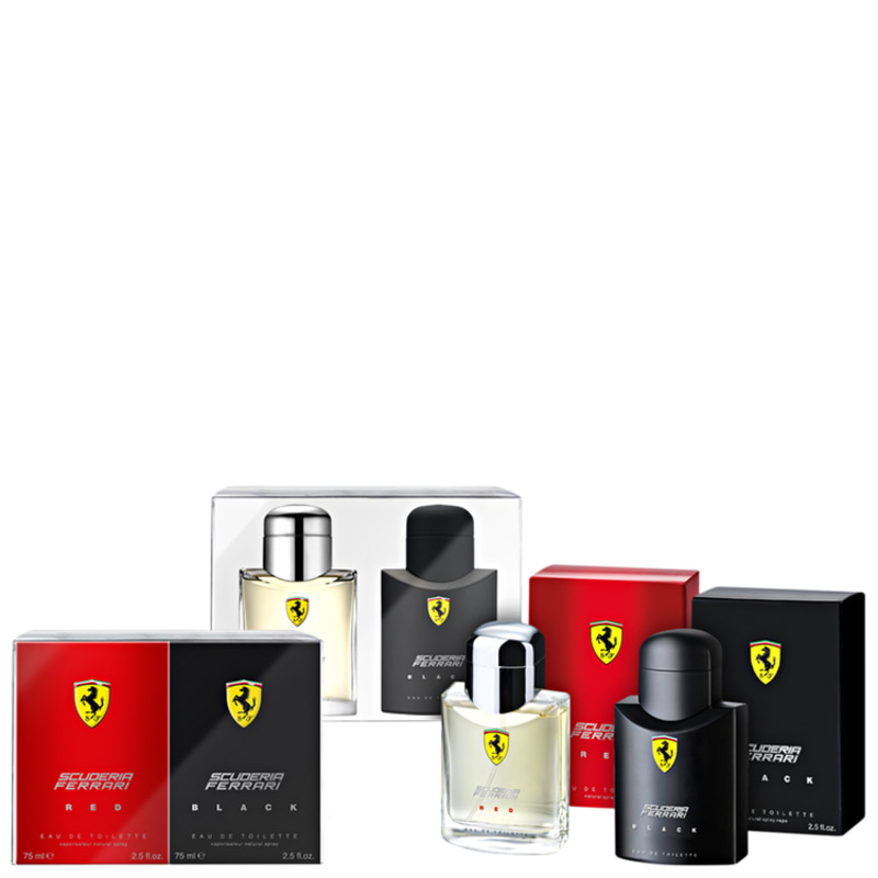 Conjunto Ferrari Scuderia Black Masculino - Black Eau de Toilette 75ml + Red Eau de Toilette 75ml