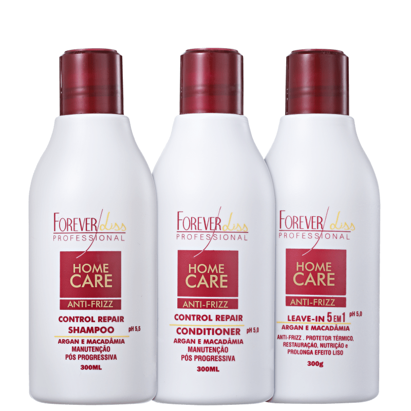 Forever Liss Professional Home Care Anti-Frizz Liso Protegido Kit (3 Produtos)