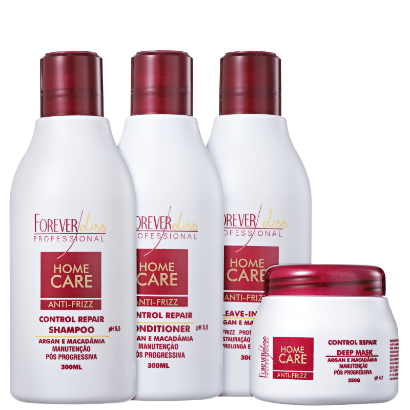 Forever Liss Professional Home Care Anti-Frizz Liso Total Kit (4 Produtos)