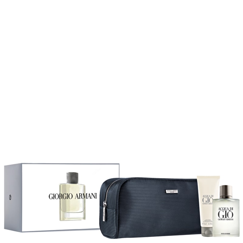 Conjunto Acqua di Giò Giorgio Armani Masculino - Eau de Toilette 100ml + Gel de Banho 75ml + Nécessaire