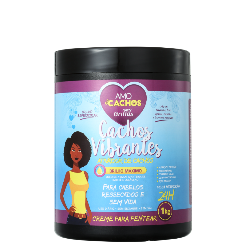 Griffus Amo Cachos Vibrantes - Ativador de Cachos 1000g