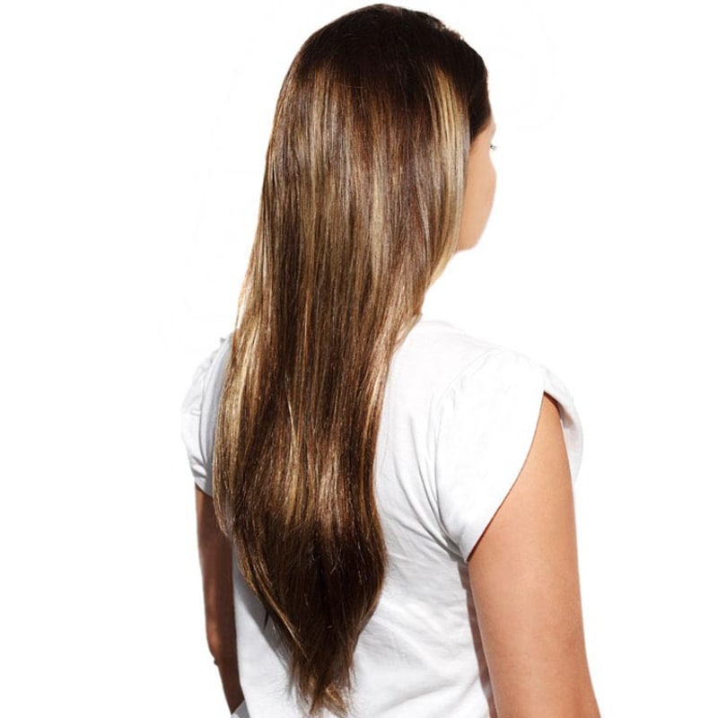 Hairdo Liso em Camadas - Castanho Com Mechas Douradas 48 Cm