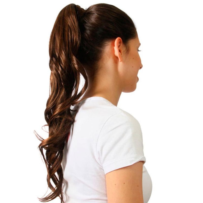 Hairdo Rabo de Cavalo Ondulado - Chocolate Com Mechas Cobre 58Cm