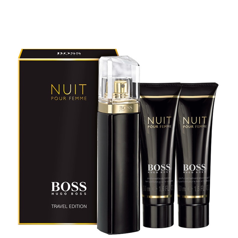 Conjunto Boss Nuit Hugo Boss Feminino - Eau de Parfum 75ml + Loção Corporal 50ml + Gel de Banho 50ml