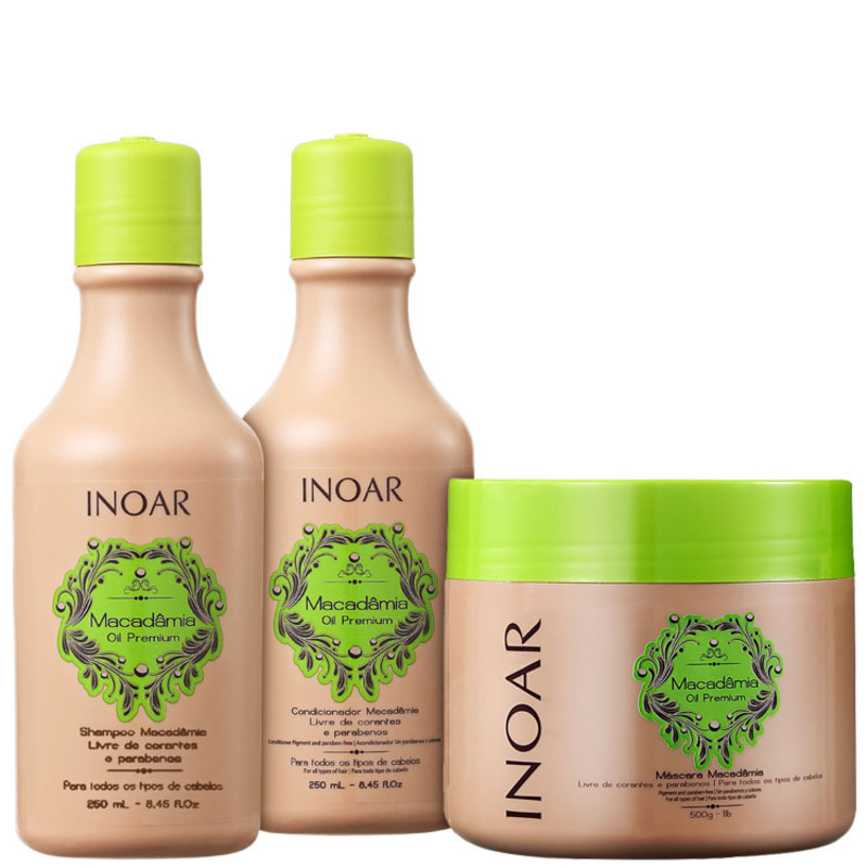 Inoar Macadâmia Oil Premium Hidratação Uso Diário Kit (3 Produtos)