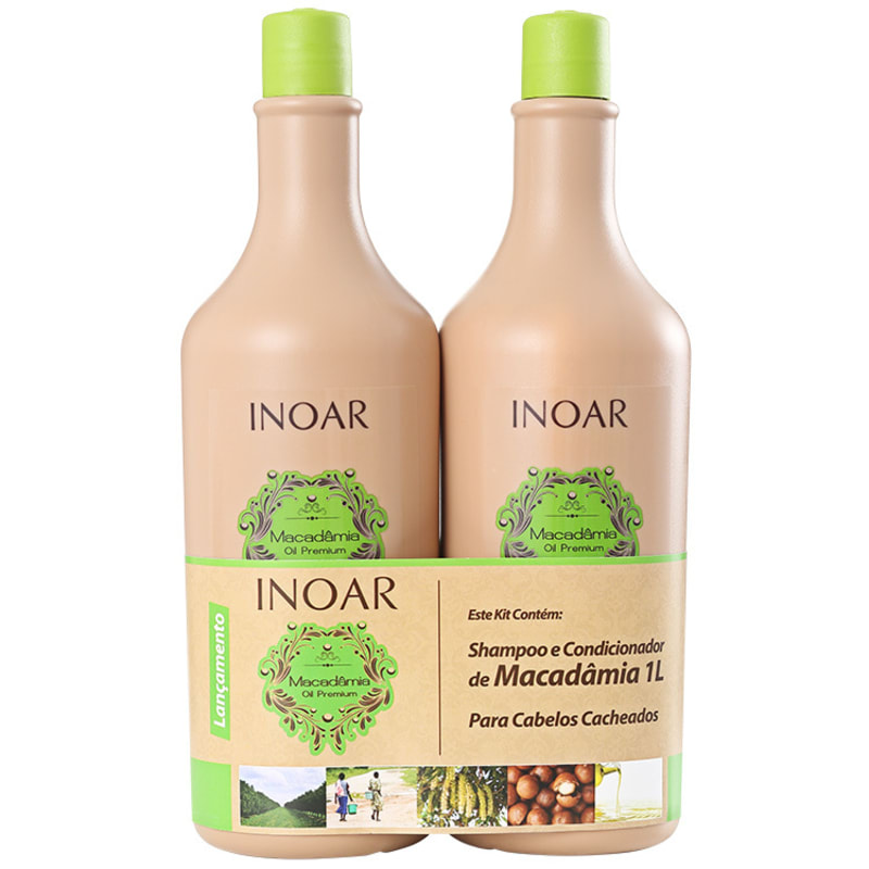 Inoar Macadâmia Oil Premium Kit de Tratamento Diário - 1000ml (2 Produtos)